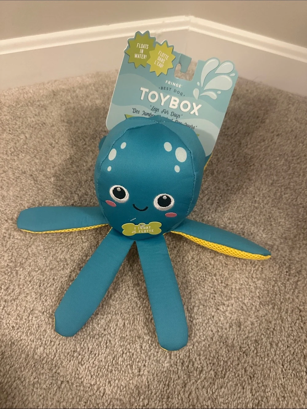 NWT Blue Octopus Floating Plush Dog Toy